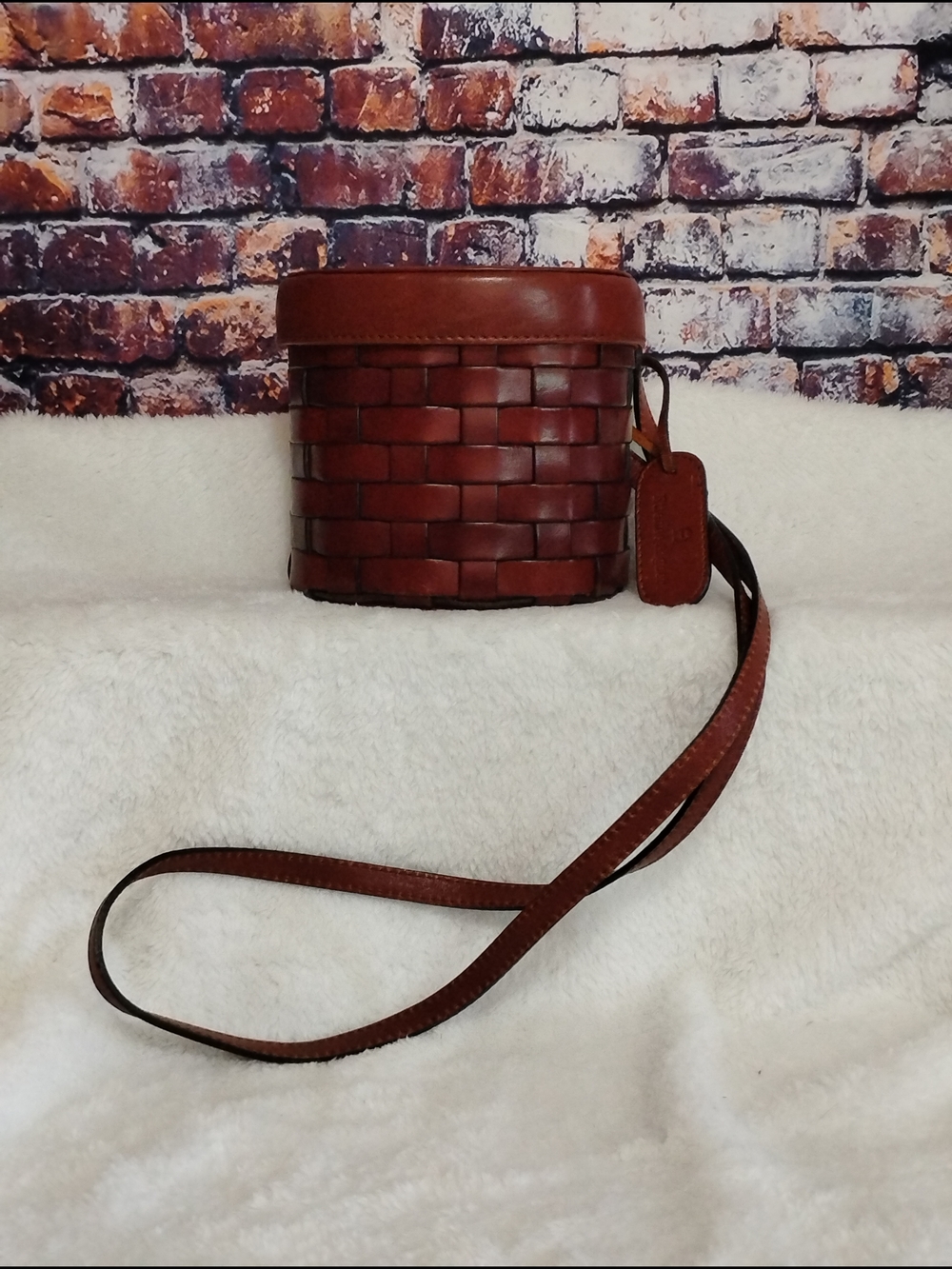 Rare Vintage Etienne Aigner Brown Woven Leather Crossbody Purse